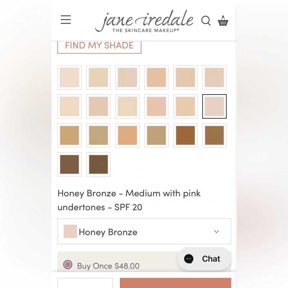 Jane Iredale Mineral Powder - shared Honey Bronzer with medium pink (SPF 20)